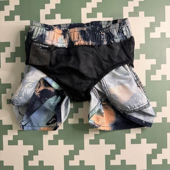 Volcom Boys Toddler Baby Swim Trunks Boardshorts 12M Teal Periwinkle Peach NWT - Picture 4 of 6